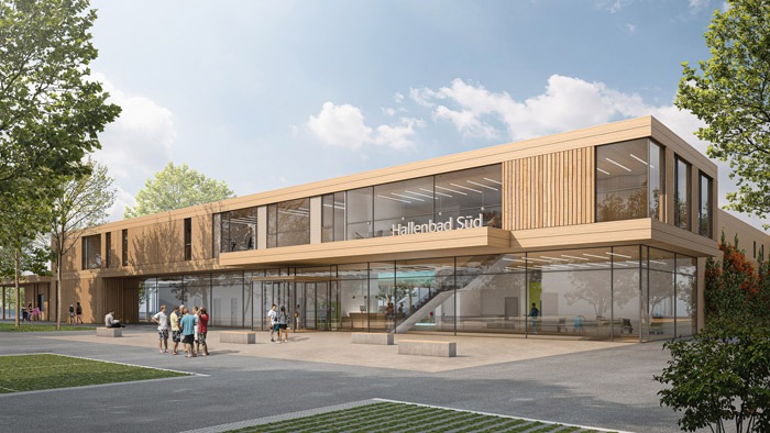 HSP Hoppe Sommer Planungs GmbH Architektur | Wettbewerb Hallenbad Süd Tübingen | Visualisierung by RENDERBAR